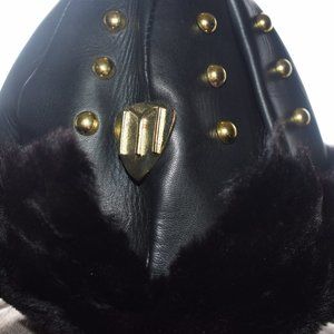 Famous Ertugul cap in original leather and Fur